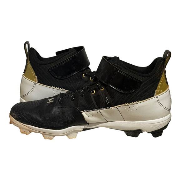 Under Armour Harper 7 RM Baseball Cleats Men's Size 14 Black White Gold Sneakers - Picture 6 of 8